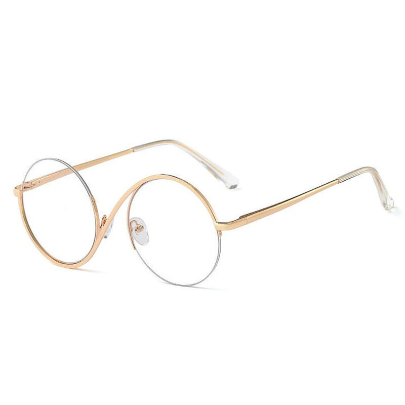 Hilary Round Gold Glasses - Aoolia.com