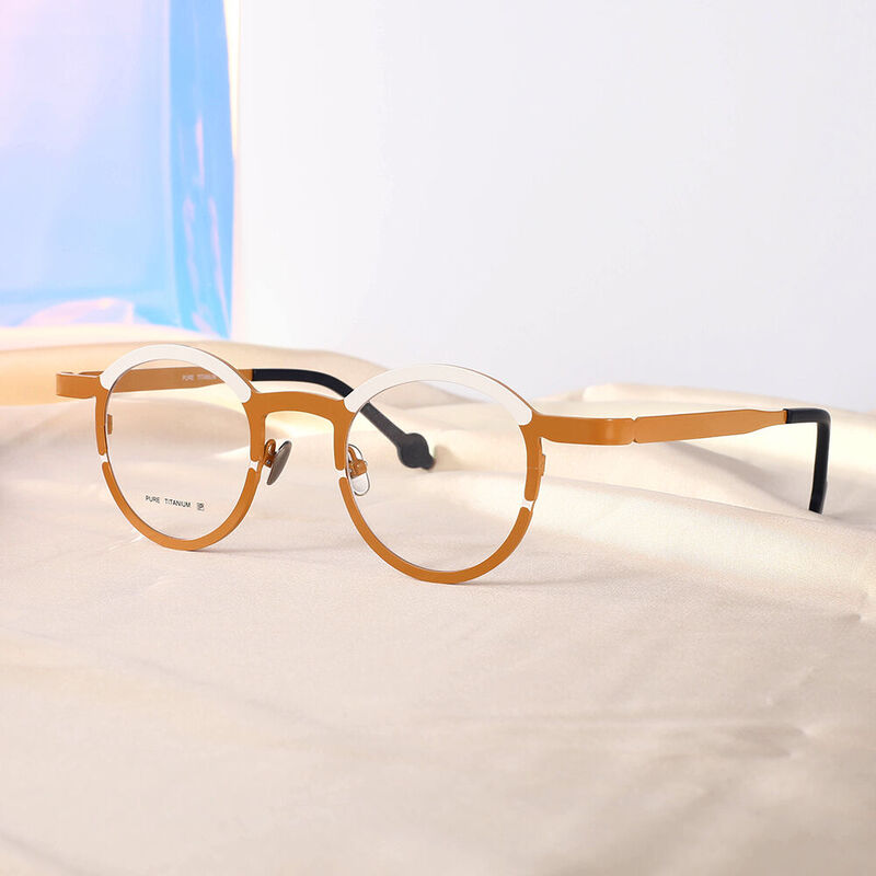 Capsule Round Orange Glasses