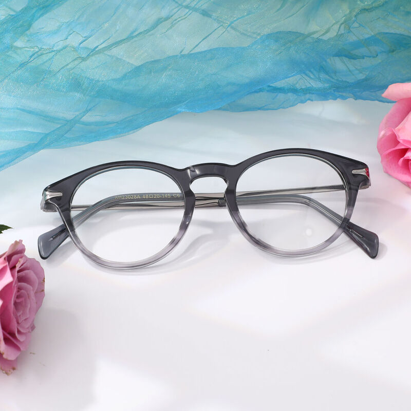 Saxton Round Grey Glasses