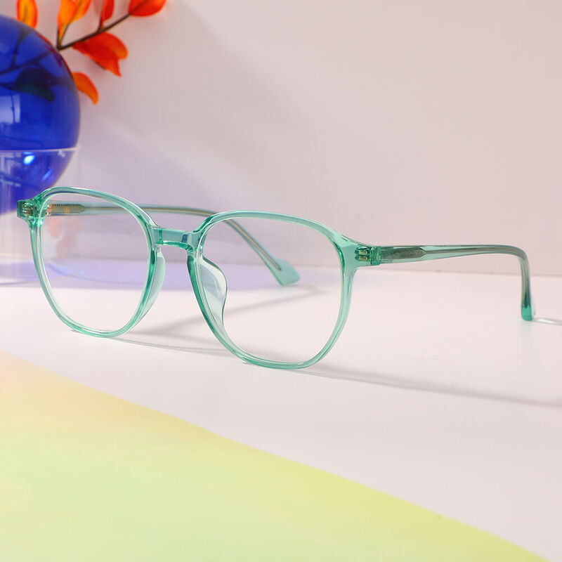 Armstrong Square Blue Glasses