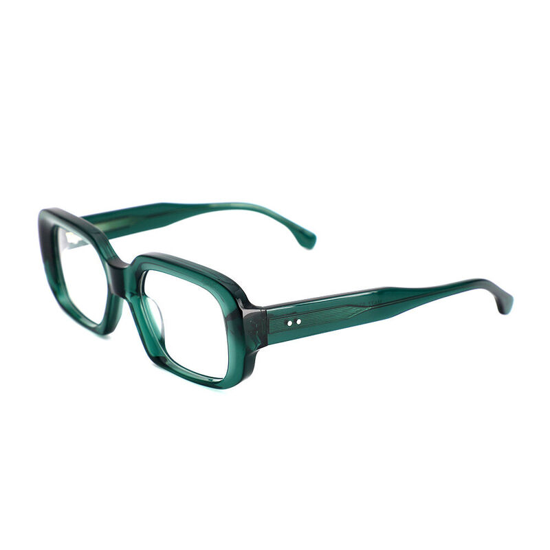Gerald Rectangle Green Glasses