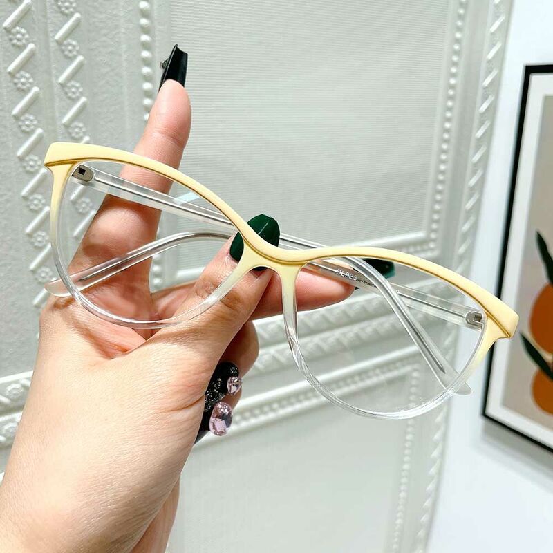 Laurie Oval Yellow Glasses