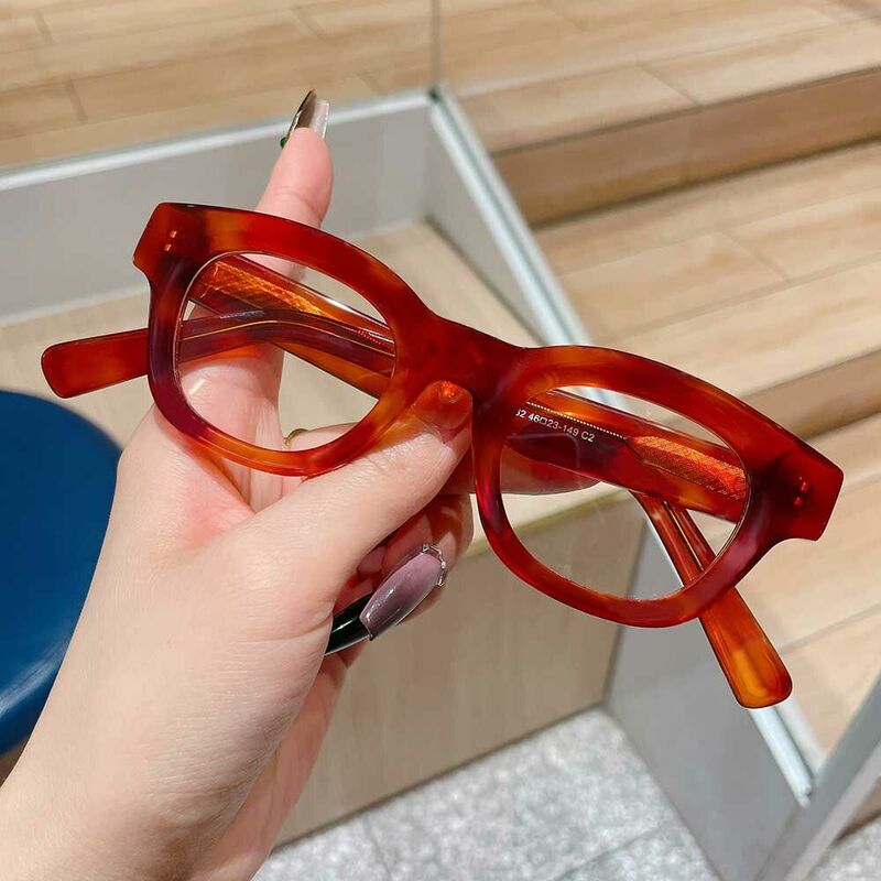 Motley Quadratische Rote Brille
