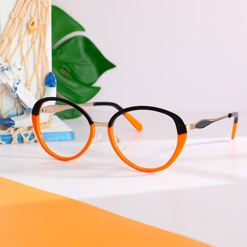 Patricia Runde Orange Brillen