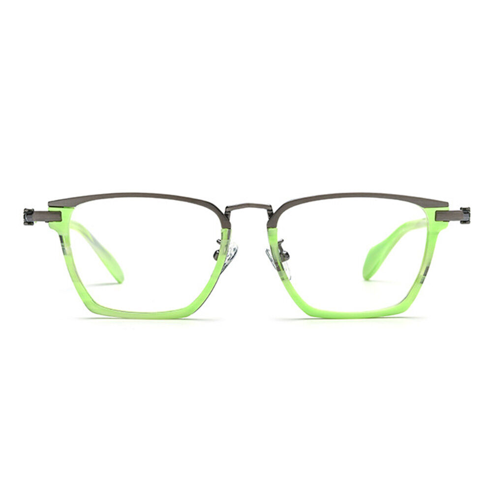 Archibald Rechteckige Grüne Brille