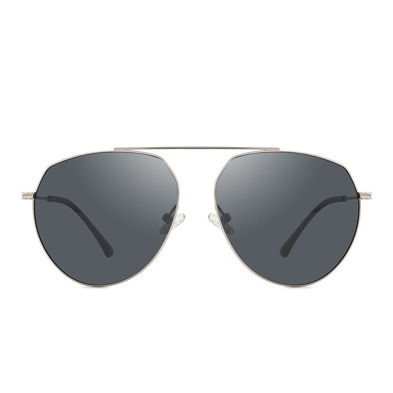 Cliff Aviator Silver/Black Sunglasses