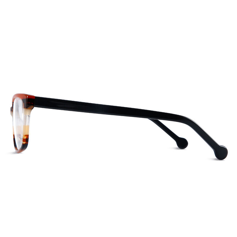 Hermosa Rectangle Orange Multicolored Glasses