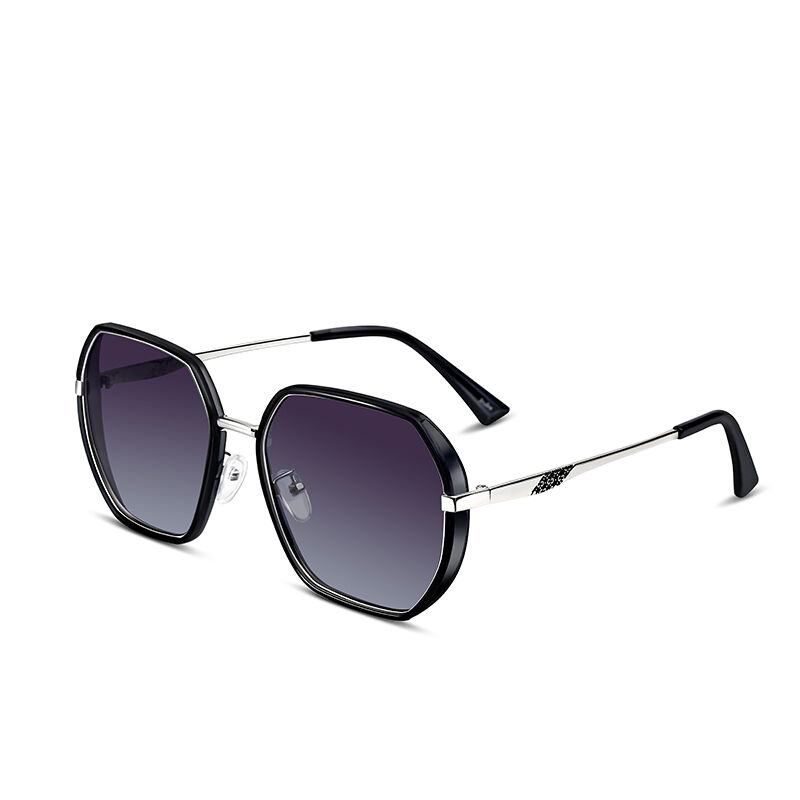 Impromptu Hexagon Grey Gradient Sunglasses