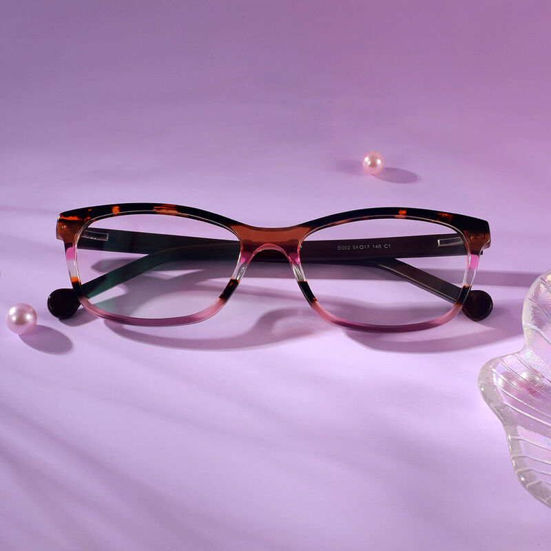 Hermosa Rectangle Brown Multicolored Glasses