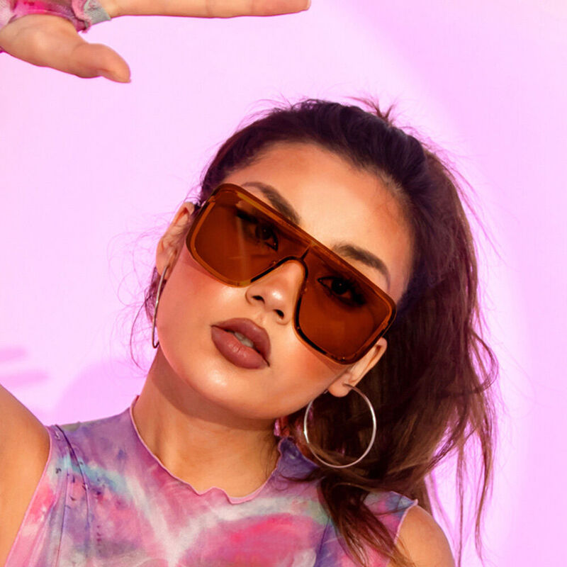 Carol Quadratische Braune Sonnenbrille