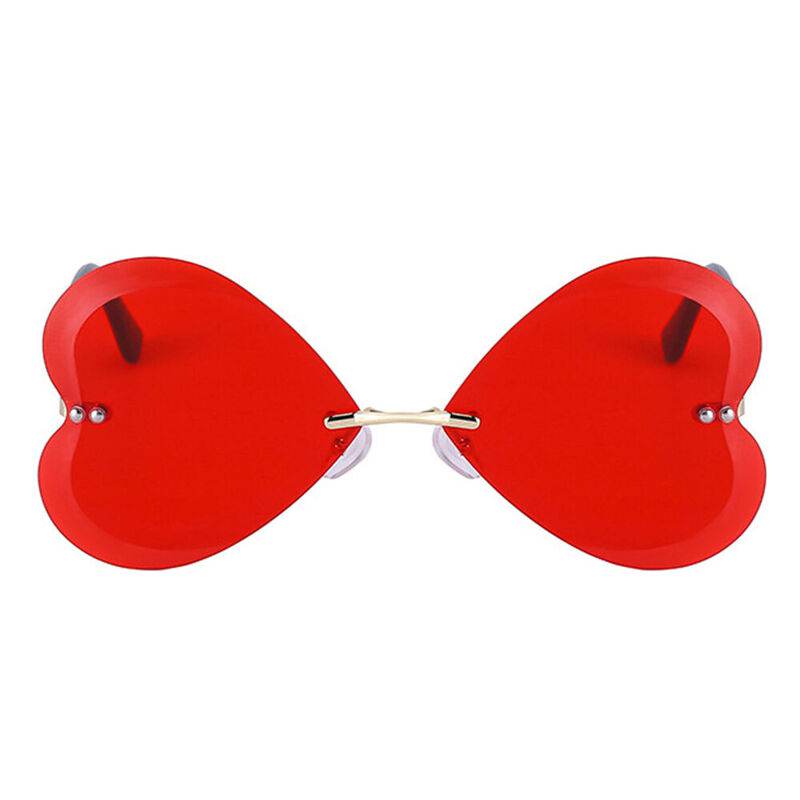 Janet Heart Red Sunglasses