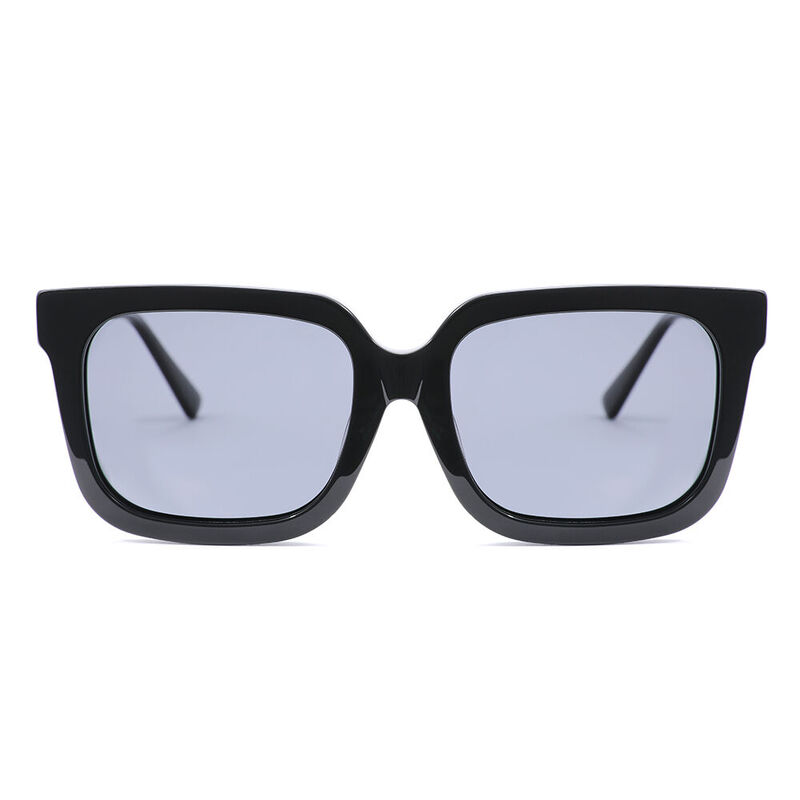 Vinyl Square Black Sunglasses