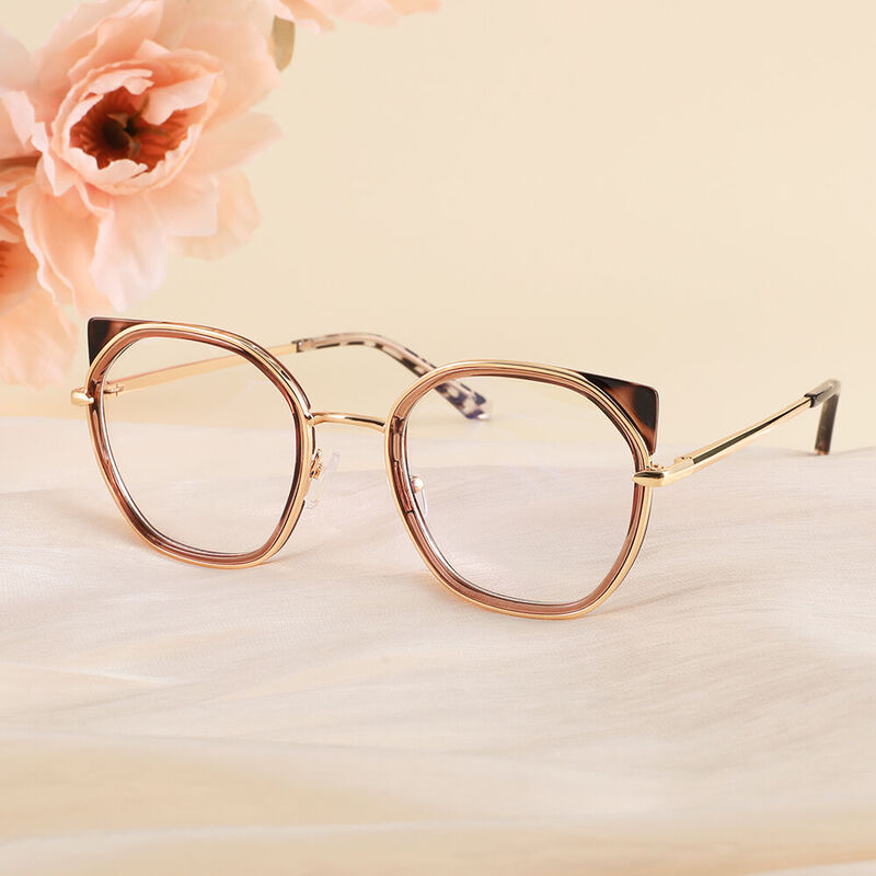 Tanya Cat Eye Brown Glasses