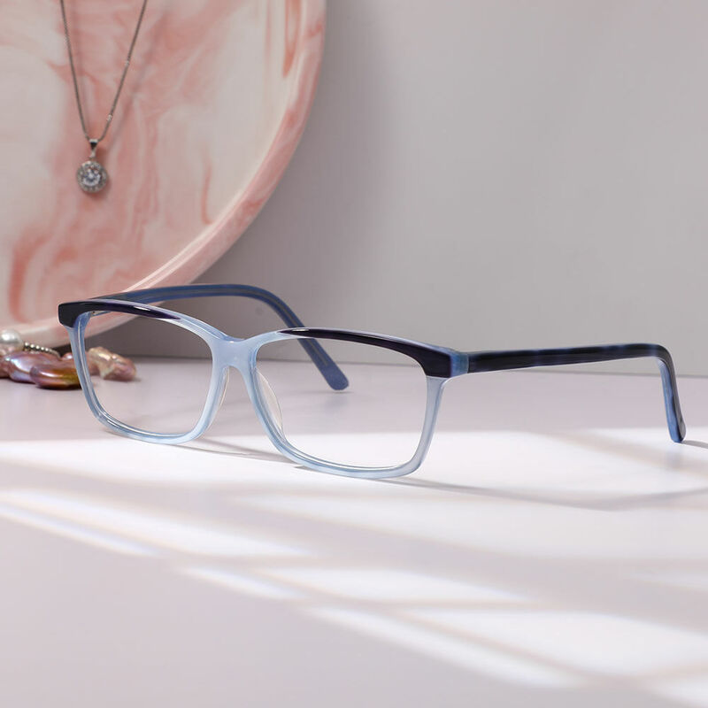 Colerid Rectangle Blue Glasses