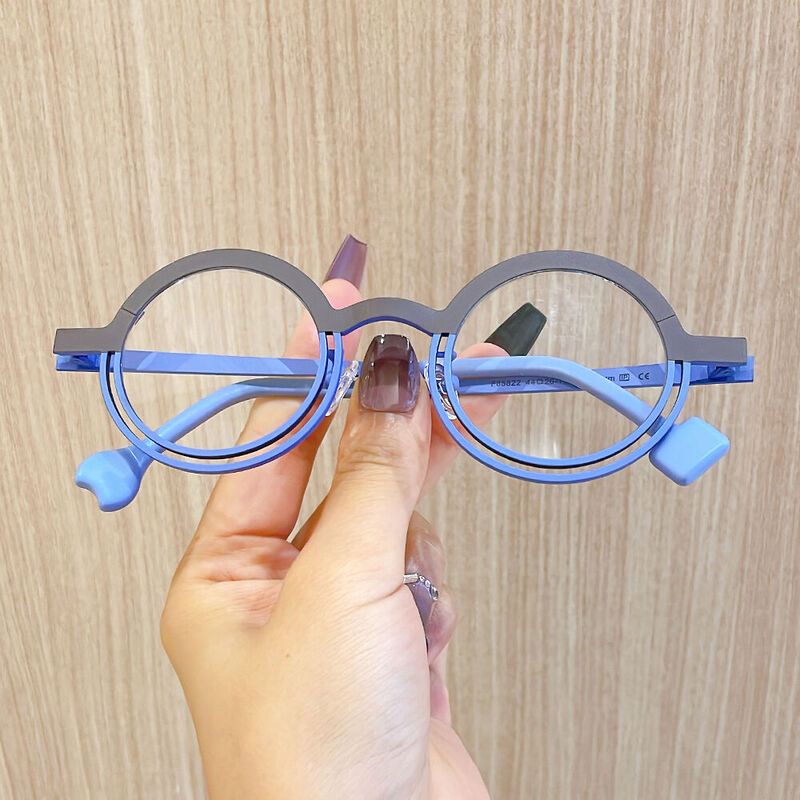 Charle Runde Graue Brille