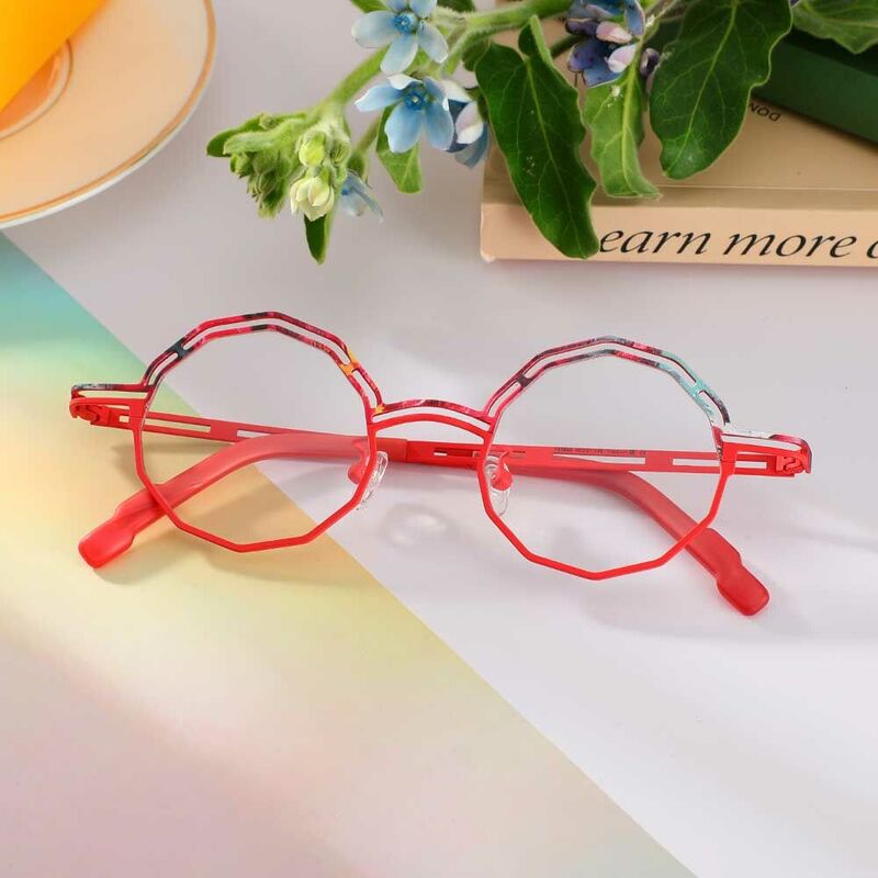 Galbraith Geometric Red Glasses