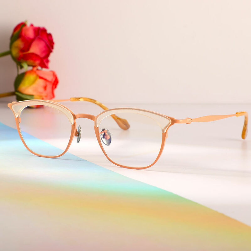 Martin Browline Orange Glasses