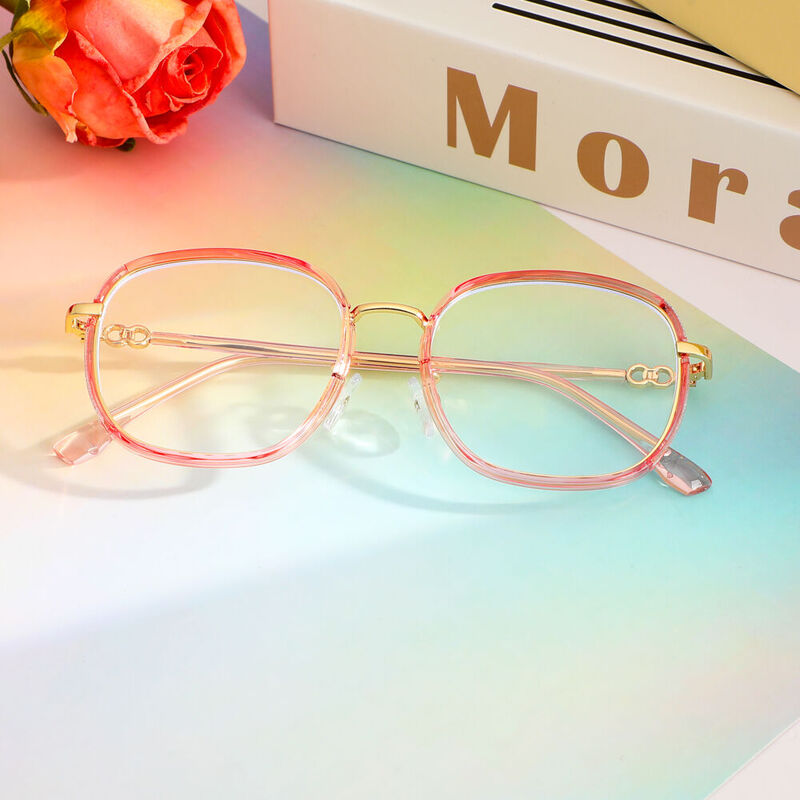 Hulda Square Pink Glasses