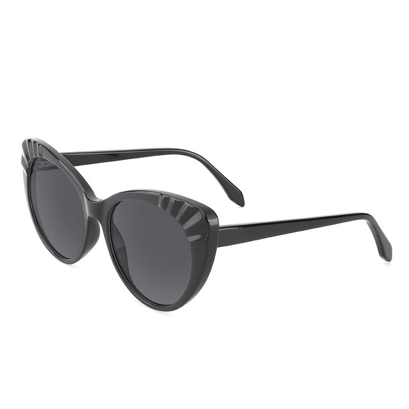 Kattie Cat Eye Black Sunglasses