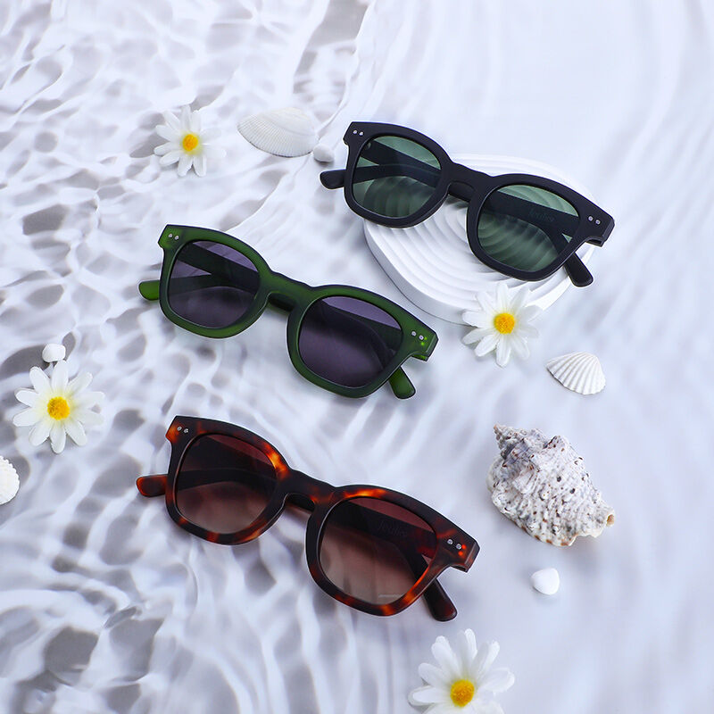Real Reality Square Green/Grey Sunglasses