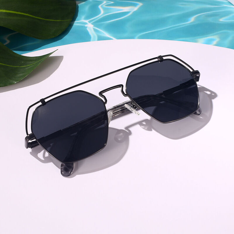 Free Will Aviator Gunmetal Sunglasses