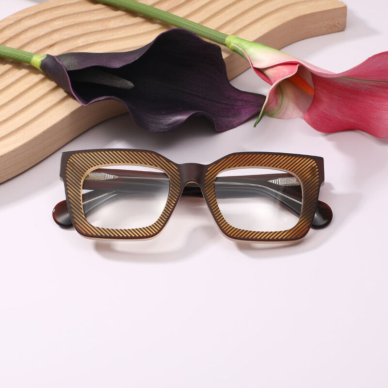 Oscai Square Brown Glasses