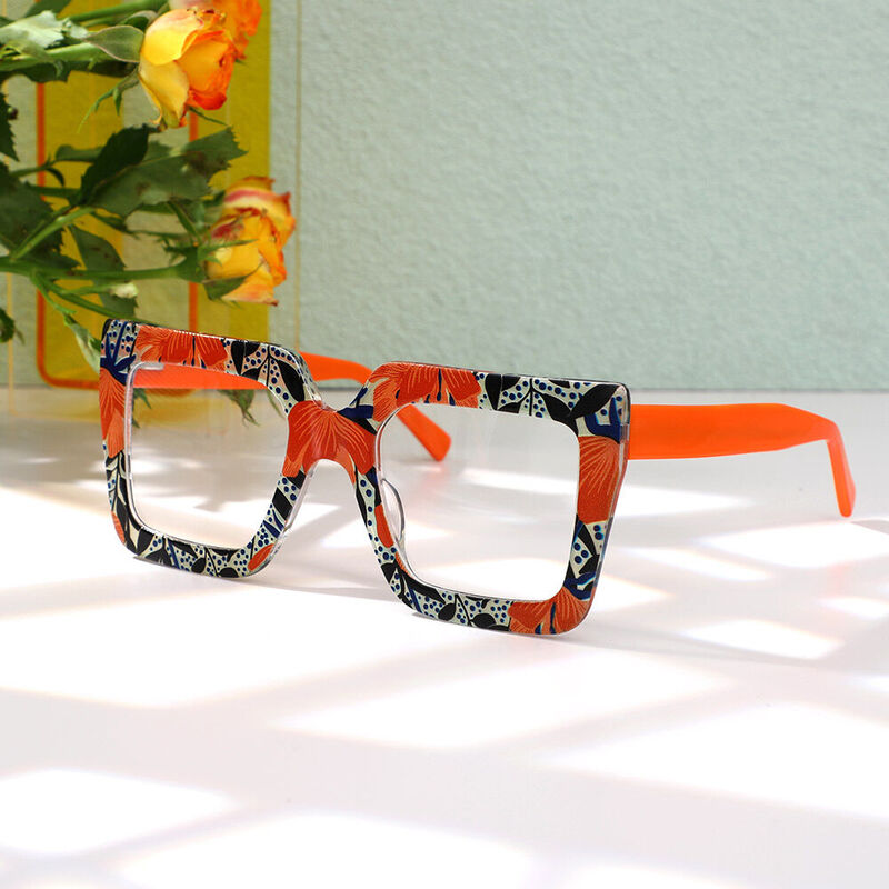 Bron Quadratische Orange Brille