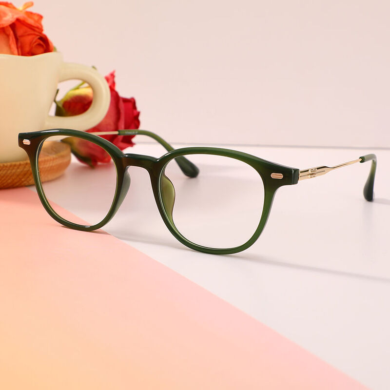 Alger Square Green Glasses