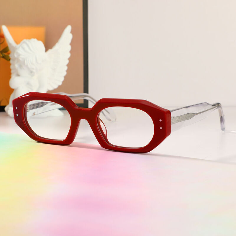 Lincoln Rectangle Red Glasses