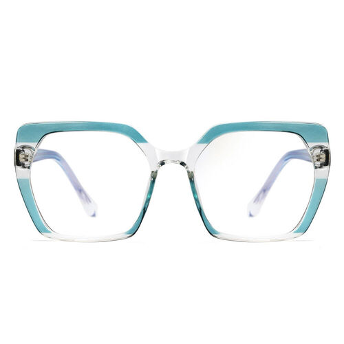 Roxanne Geometric Blue Glasses - Aoolia.com