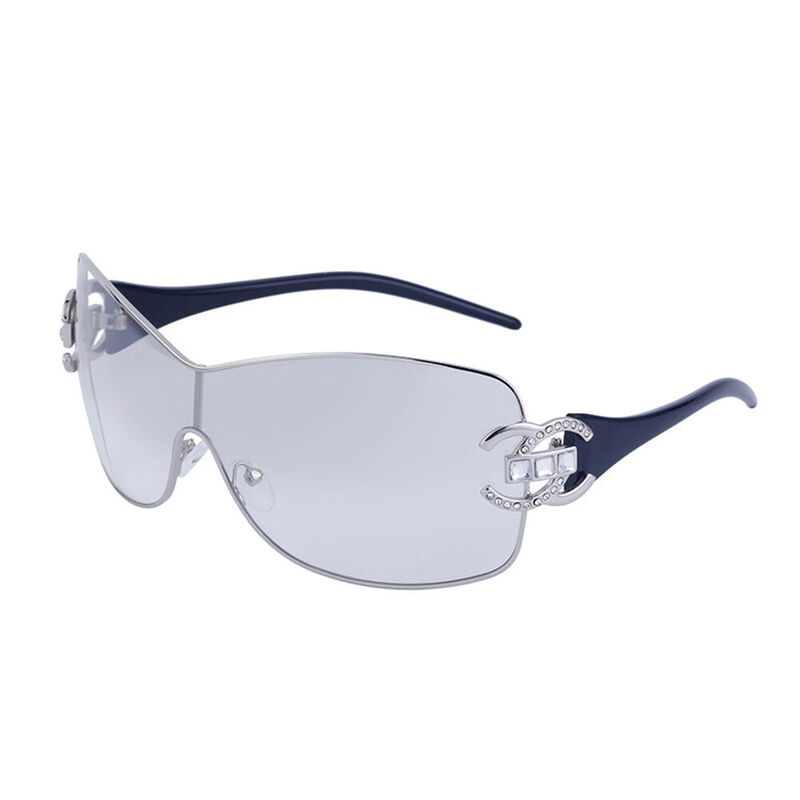 Nicola Oval Silver Sunglasses