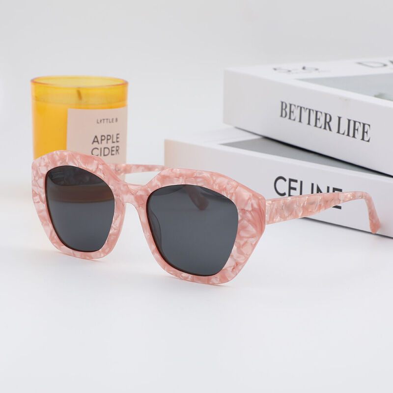 Polly Geometric Pink Sunglasses