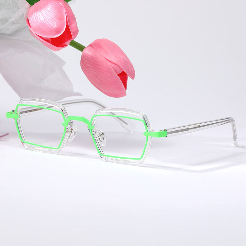 Maxe Geometric Clear Glasses