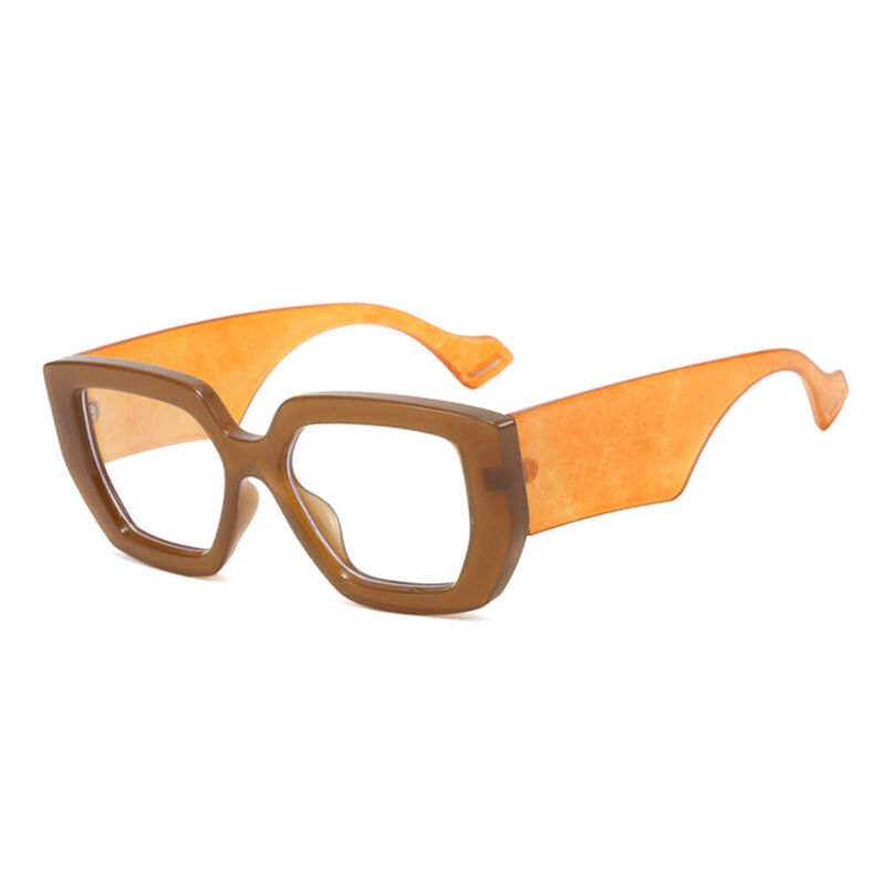 Ceolin Geometric Brown Glasses