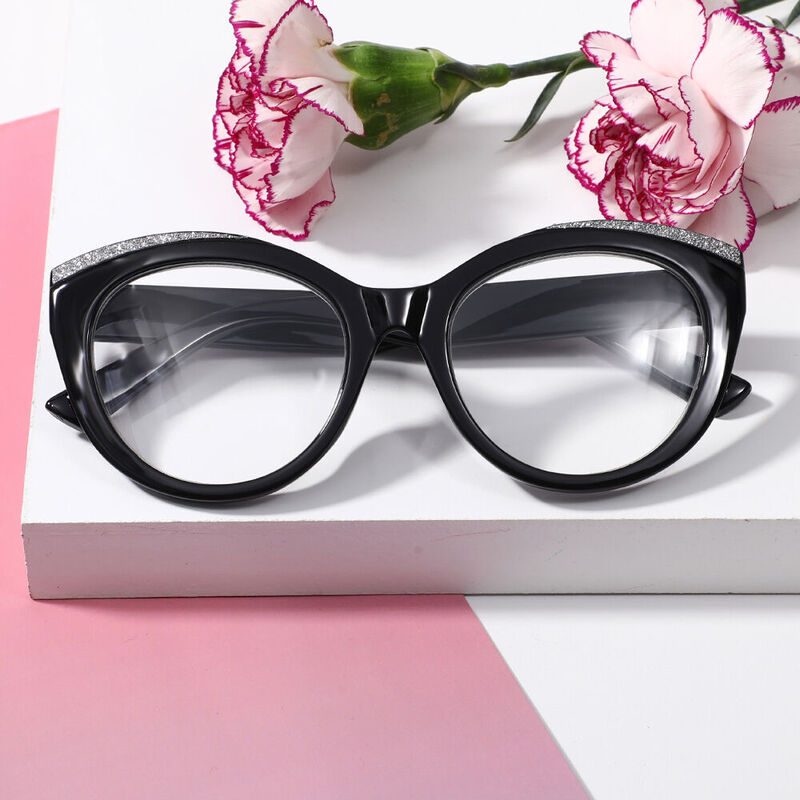 Lindra Cat Eye Black Glasses