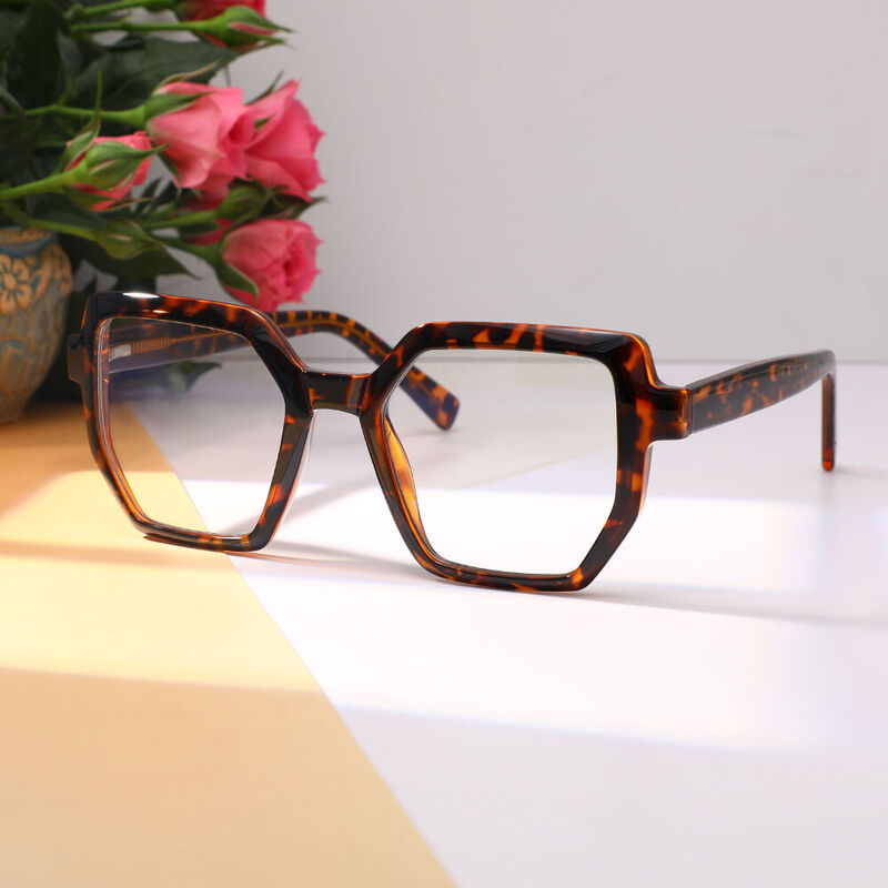 Ruskinee Geometric Tortoise Glasses