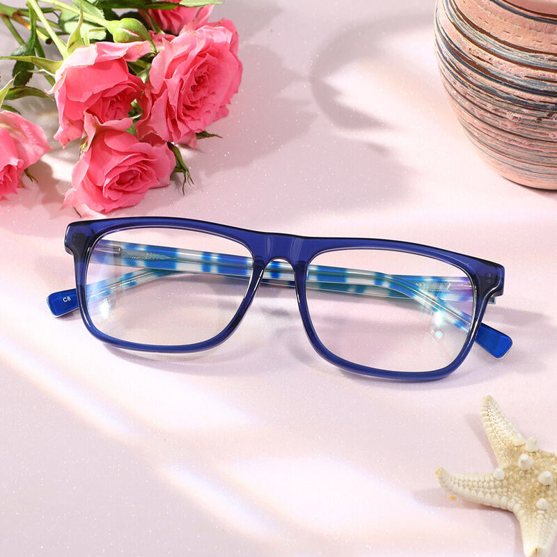 Mackinto Square Blue Glasses