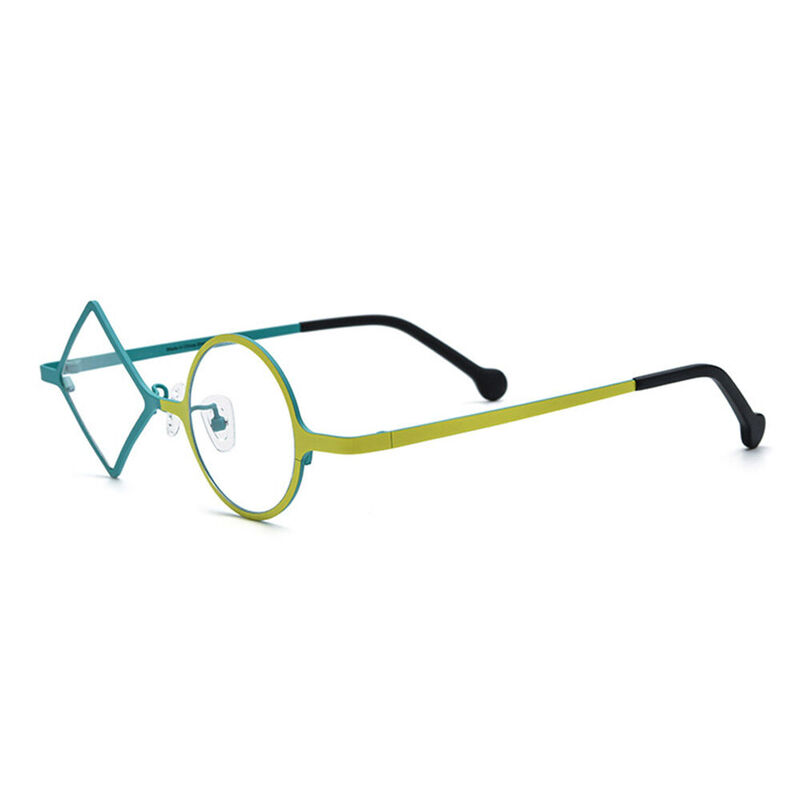 Violet Round Green Glasses