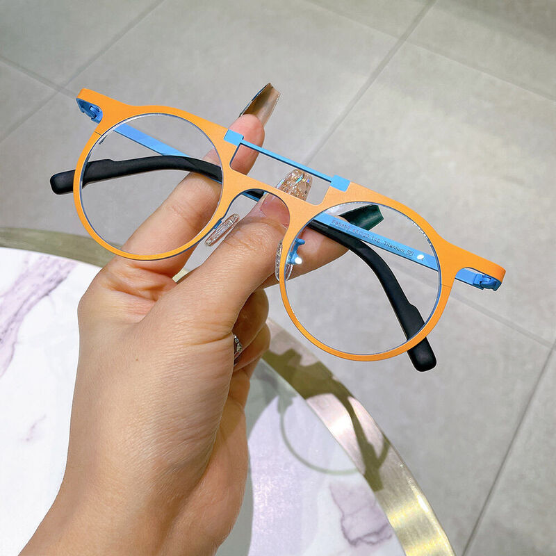 Woolley Round Orange Glasses