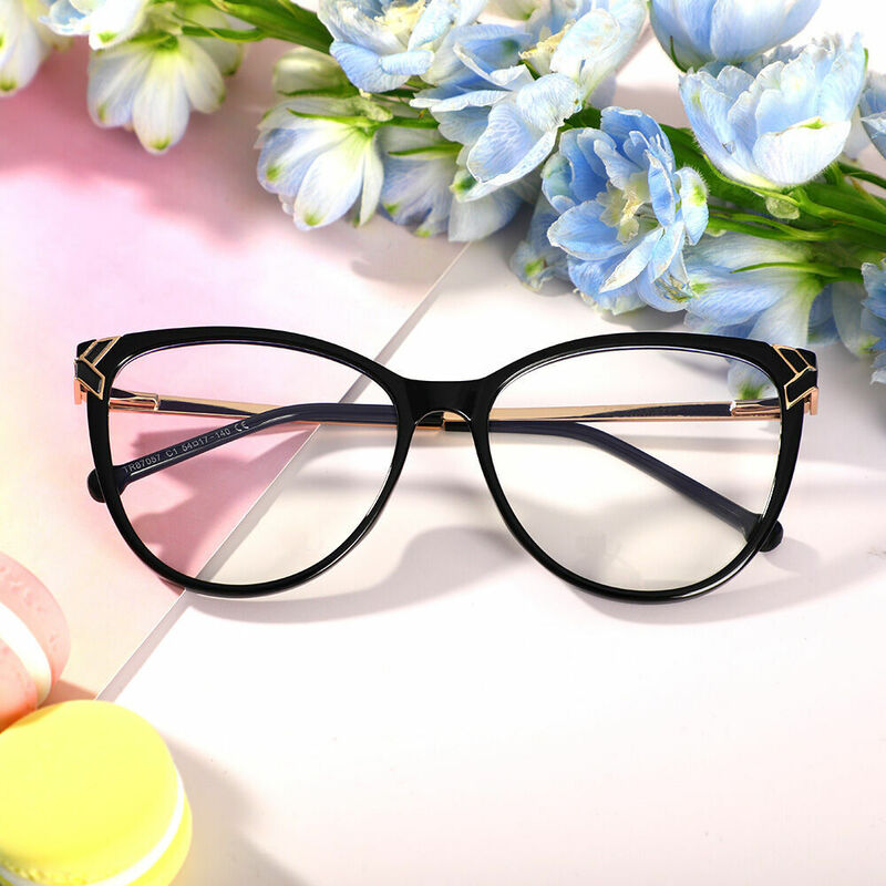 Eleano Cat Eye Schwarze Brille