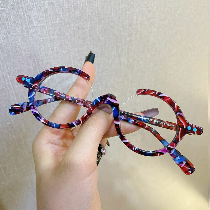 Amelia Round Purple Glasses