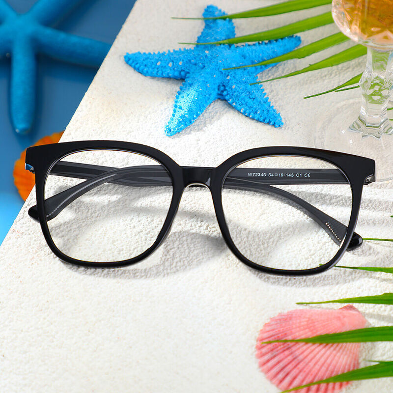 Gilbert Square Black Glasses