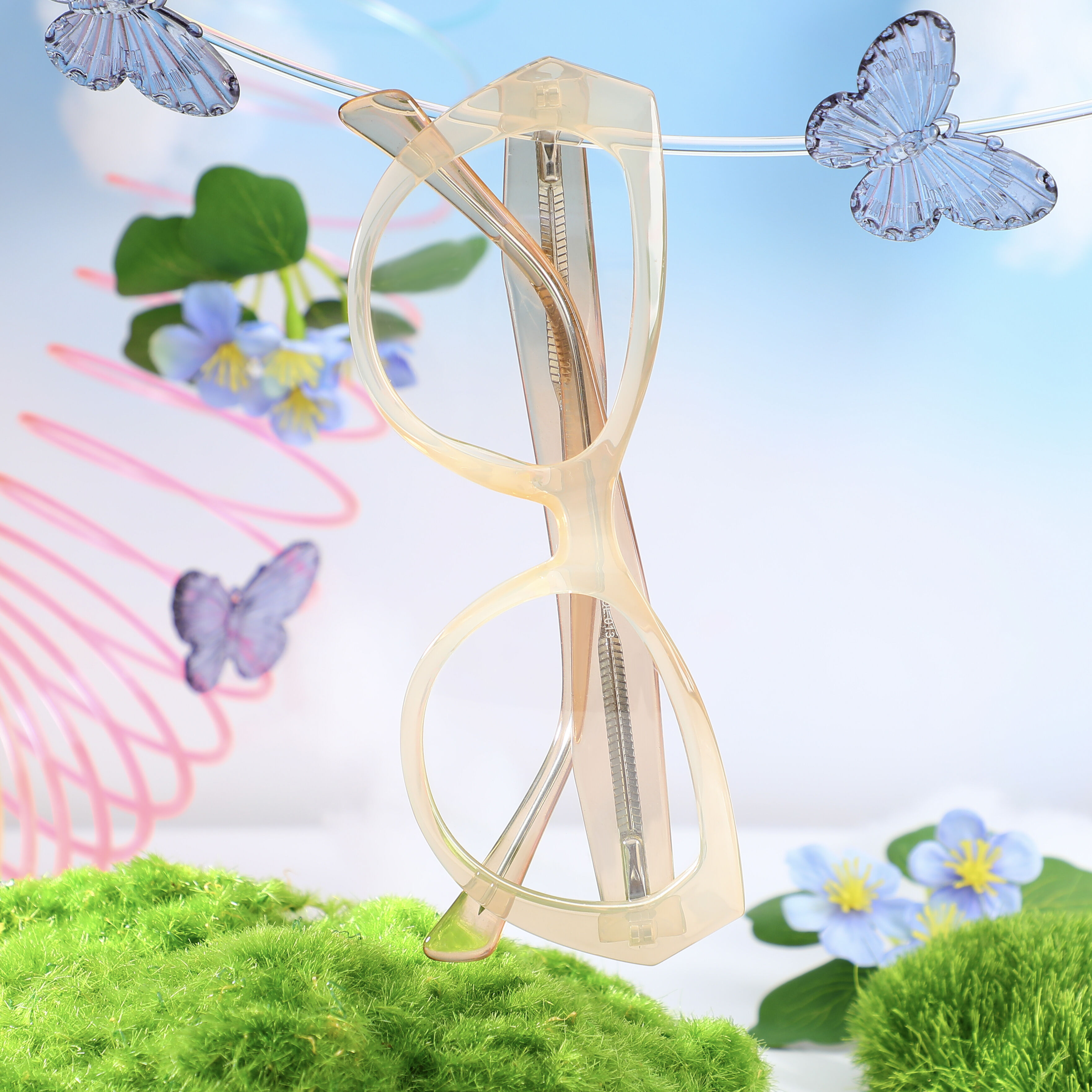 Hermosa Cat Eye Champagne Brille