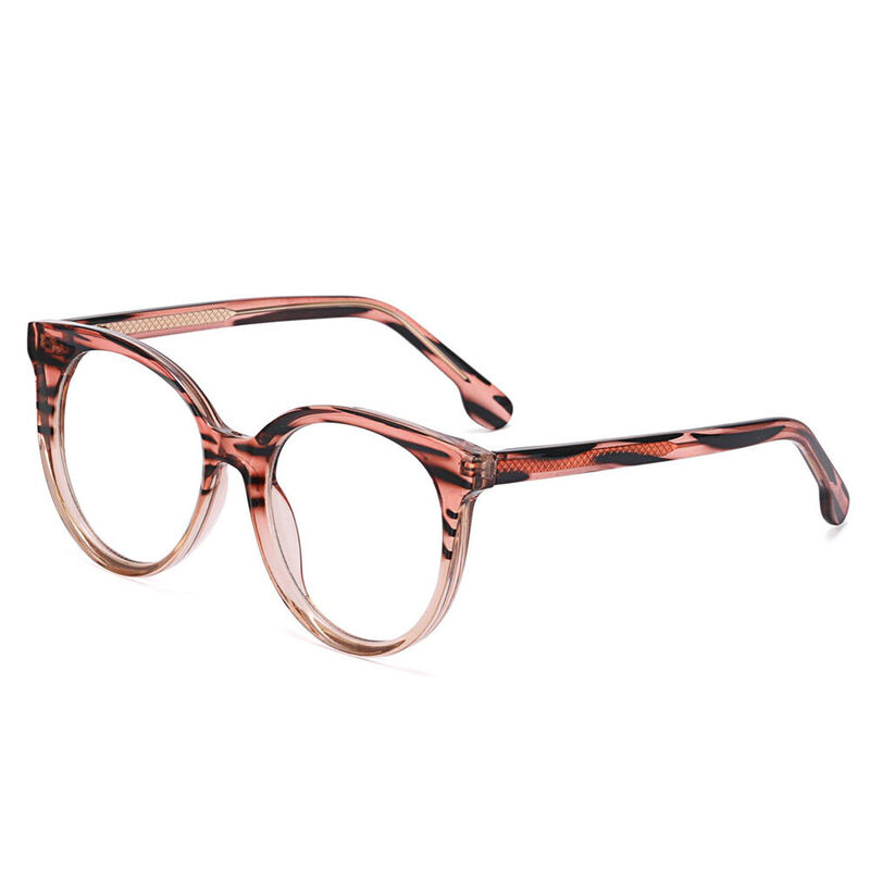 Geraldine Round Orange Leopard Glasses