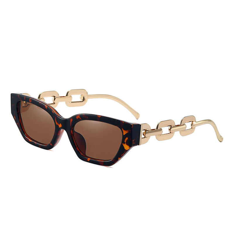 Stella Rectangle Leopard Sunglasses