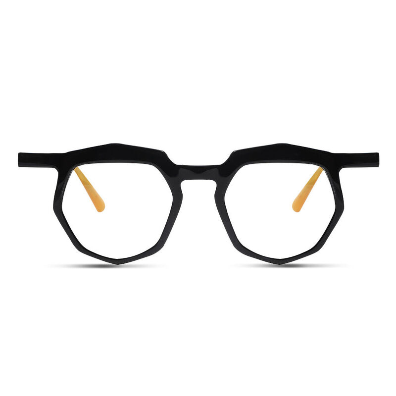 Saxo Geometric Black Glasses
