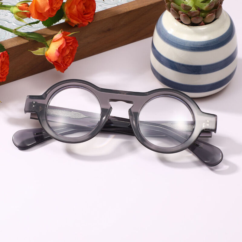 Jesso Round Gray Glasses