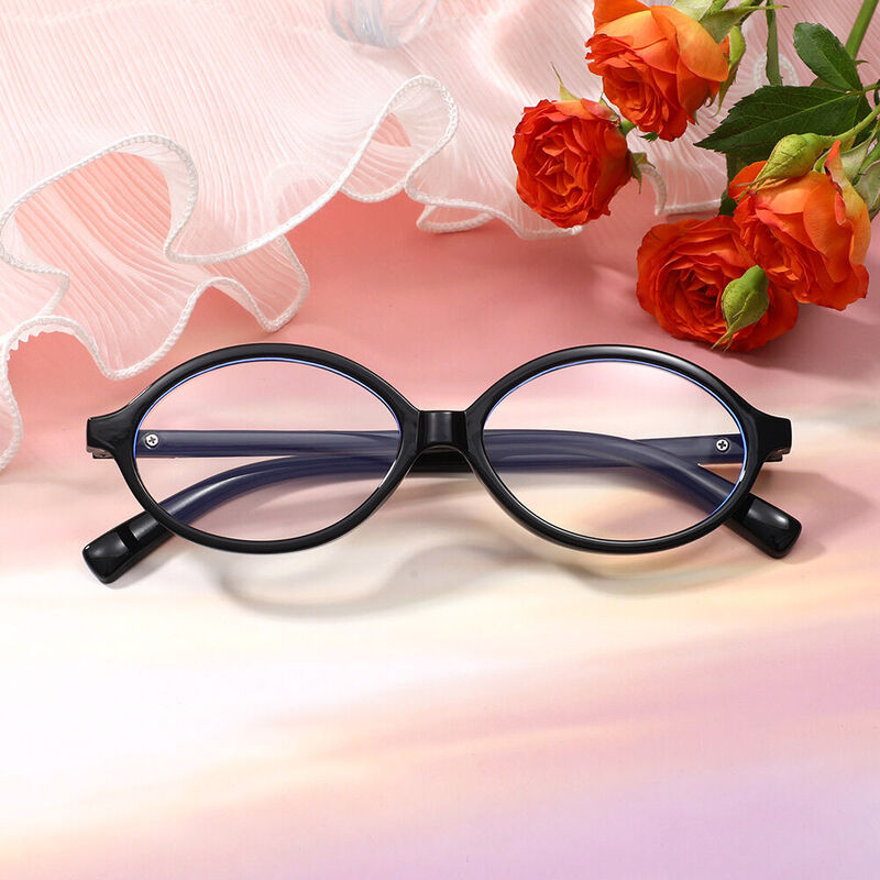 Danni Oval Black Glasses