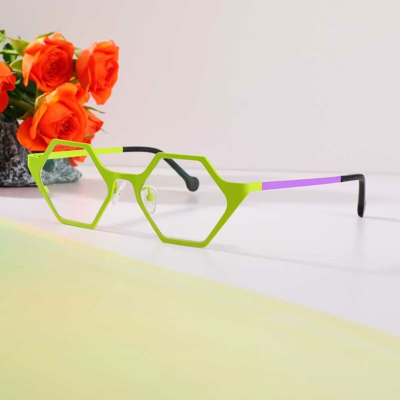 MacArthu Geometric Green Glasses