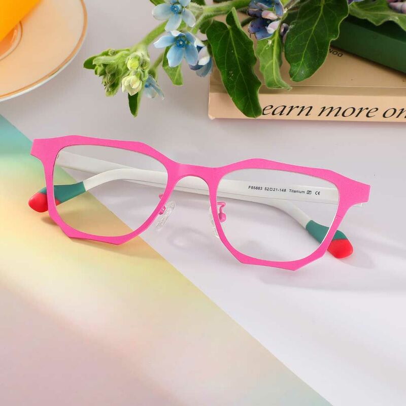 Snow Square Pink Glasses